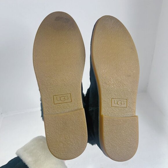 UGG Australia Catica Ankle Boot Black Leather Bootie Cowgirl Boot Western Size 9 - Picture 7 of 9